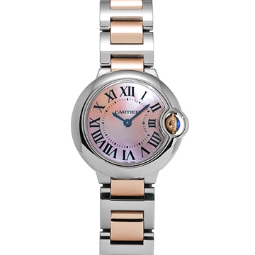 カルティエ バロンブルー SM W6920034 ピンクシェル レディース 時計 【中古】【wristwatch】