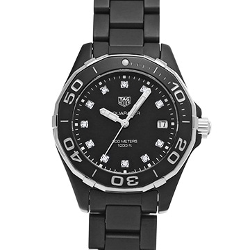タグ ホイヤー アクアレーサー クォーツ WAY1397.BH0743 ブラック/ダイヤモンド ユニセックス 時計 【中古】【wristwatch】