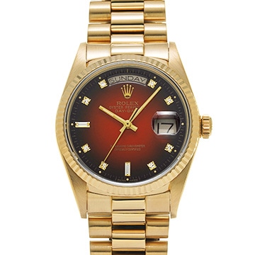 ロレックス デイデイト 18038A チェリー・グラデーション/ダイヤモンド メンズ 時計 【中古】【wristwatch】