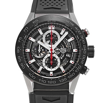 タグ ホイヤー カレラ キャリバーホイヤー01 クロノグラフ CAR2A1Z.FT6044 ブラック メンズ 時計 【中古】【wristwatch】