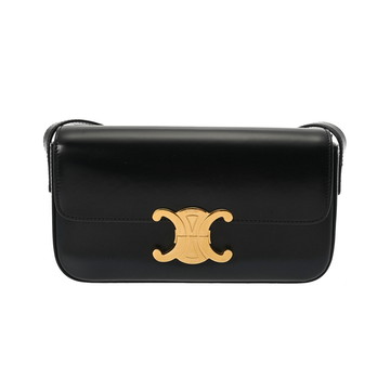 セリーヌ クロード ブラック 194143BF4.38NO シャイニーカーフ レディース バッグ 【中古】【bag】