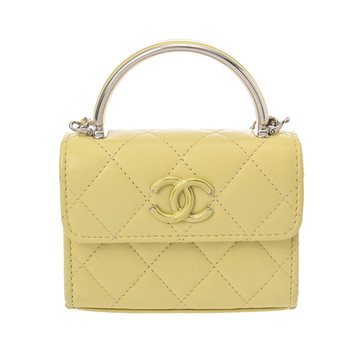 シャネル トップハンドル チェーンショルダー イエロー AP3708 ラムスキン レディース バッグ 【中古】【bag】