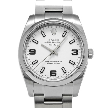 ロレックス オイスターパーペチュアル エアキング 114200 ホワイト メンズ 時計 【中古】【wristwatch】