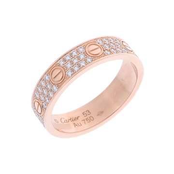 カルティエ ミニラブリング #53 パヴェ ゴールド K18ピンクゴールド PG レディース ジュエリー 【中古】【jewelry】
