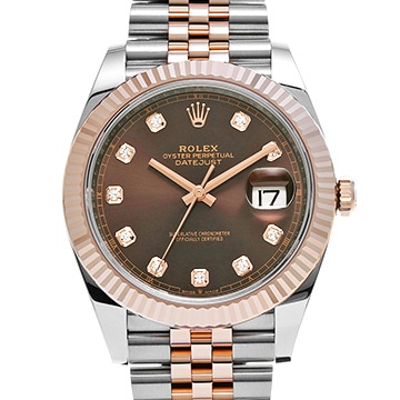 ロレックス デイトジャスト 41 126331G チョコレートブラウン/ダイヤモンド メンズ 時計 【新品】【wristwatch】