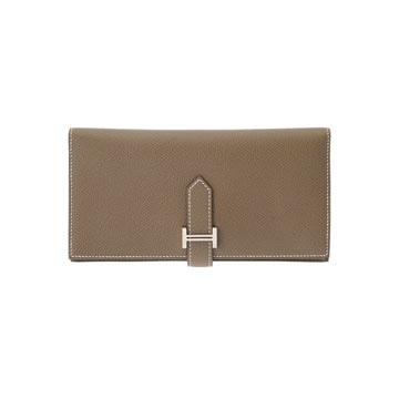 エルメス ベアン スフレ ヴェルソ エトゥープ ヴォーエプソン ユニセックス 財布 【中古】【purse】