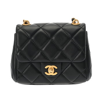 シャネル マトラッセ ミニ フラップバッグ  ブラック ラムスキン レディース バッグ 【中古】【bag】