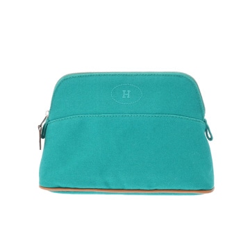 エルメス ボリード ポーチ ミニ アクア コットンキャンバス レディース 【中古】【bag】