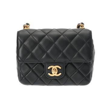 シャネル マトラッセ ミニ フラップバッグ ブラック ラムスキン レディース バッグ 【中古】【bag】