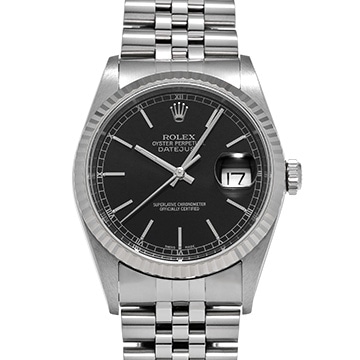 ロレックス デイトジャスト 16234 ブラック メンズ 時計 【中古】【wristwatch】