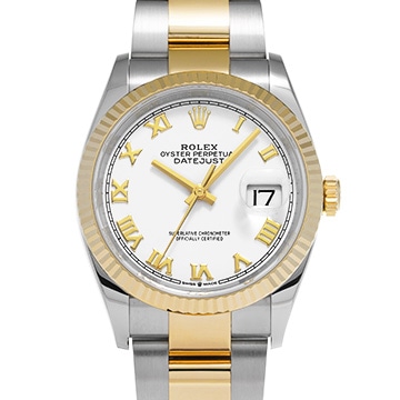 ロレックス デイトジャスト 36 126233 ホワイト メンズ 時計 【中古】【wristwatch】