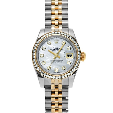ロレックス レディ デイトジャスト 26 179383NG ホワイトシェル/ダイヤモンド レディース 時計 【中古】【wristwatch】