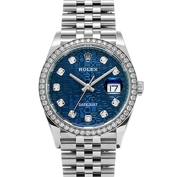ロレックス デイトジャスト 36 126284RBR ブライトブルーコンピュータ/ダイヤモンド メンズ 時計 【中古】【wristwatch】
