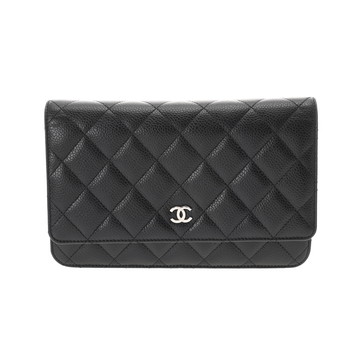 シャネル クラシック チェーンウォレット ブラック AP0250 グレインドカーフスキン レディース バッグ 【中古】【bag】