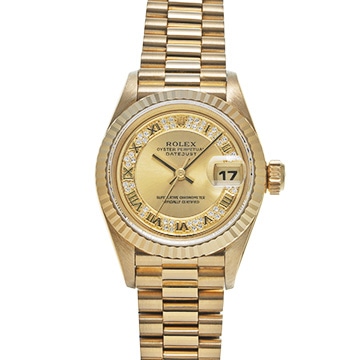 ロレックス デイトジャスト 69178MR シャンパン/ダイヤモンド レディース 時計 【中古】【wristwatch】