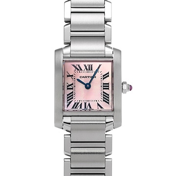 カルティエ タンク フランセーズ SM W51028Q3 ピンクシェル レディース 時計 【中古】【wristwatch】