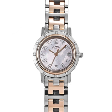 エルメス クリッパー ナクレ CL4.222.214/3824 ピンクシェル レディース 時計 【中古】【wristwatch】