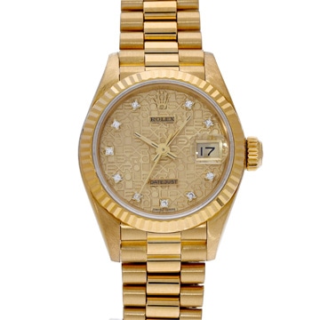 ロレックス デイトジャスト 69178G シャンパンコンピュータ/ダイヤモンド レディース 時計 【中古】【wristwatch】
