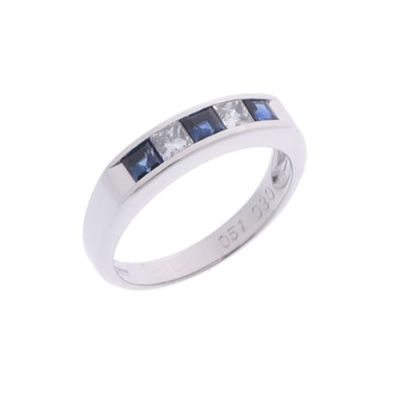 ノーブランド サファイアリング シルバー Pt900プラチナ レディース ジュエリー 【中古】【jewelry】