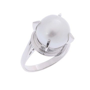 ノーブランド 白蝶パールリング シルバー Pt900プラチナ レディース ジュエリー 【中古】【jewelry】