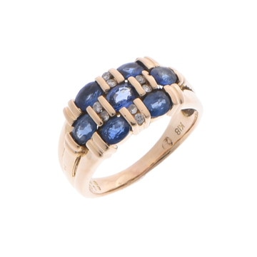 ノーブランド サファイアリング ゴールド K18イエローゴールド YG レディース ジュエリー 【中古】【jewelry】