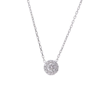 グラフ アイコンラウンドネックレス シルバー K18ホワイトゴールド WG レディース ジュエリー 【中古】【jewelry】