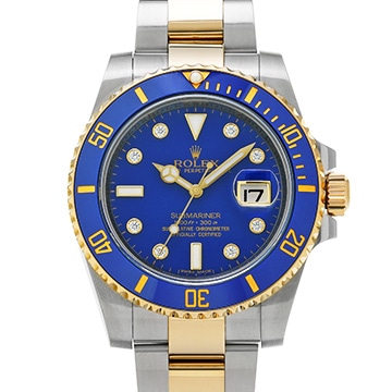 ロレックス サブマリーナ デイト 116613GLB ブルー/ダイヤモンド メンズ 時計 【中古】【wristwatch】