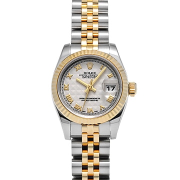 ロレックス デイトジャスト 179173 アイボリーピラミッド レディース 時計 【中古】【wristwatch】