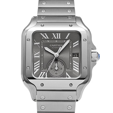 カルティエ サントス ドゥ カルティエ デュアルタイムゾーン WSSA0076 グレー メンズ 時計 【中古】【wristwatch】