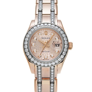 ロレックス デイトジャスト パールマスター 80285G ピンクコンピュータ/ダイヤモンド レディース 時計 【中古】【wristwatch】