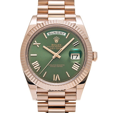 ロレックス デイデイト 40 228235 オリーブグリーン/エバーローズゴールド メンズ 時計 【中古】【wristwatch】
