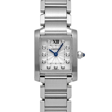 カルティエ タンク フランセーズ SM WE110006 シルバー/ダイヤモンド レディース 時計 【中古】【wristwatch】