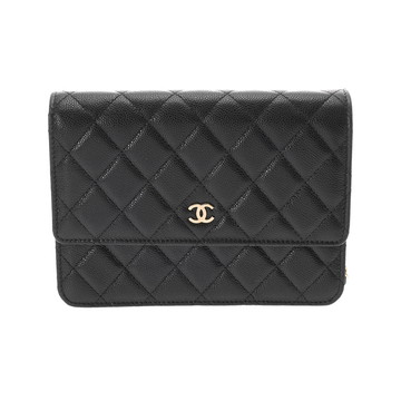 シャネル マトラッセ チェーンウォレット ブラック AP3745 グレインドカーフスキン レディース バッグ 【中古】【bag】
