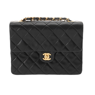 シャネル マトラッセ チェーンショルダー ブラック ラムスキン レディース バッグ 【中古】【bag】