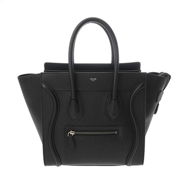 セリーヌ ラゲージ マイクロ ブラック 189793DRU.38NO ドラムドカーフ レディース バッグ 【中古】【bag】