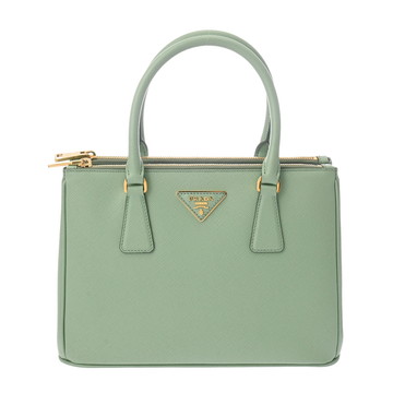 プラダ ガレリア ミディアムバッグ 2WAY ミントグリーン 1BA863 サフィアーノレザー レディース バッグ 【中古】【bag】