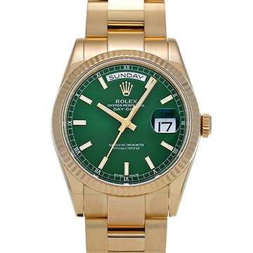 ロレックス デイデイト 118238 グリーン メンズ 時計 【中古】【wristwatch】