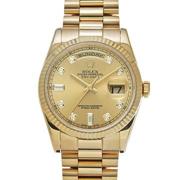 ロレックス デイデイト 118238A シャンパン/ダイヤモンド メンズ 時計 【中古】【wristwatch】