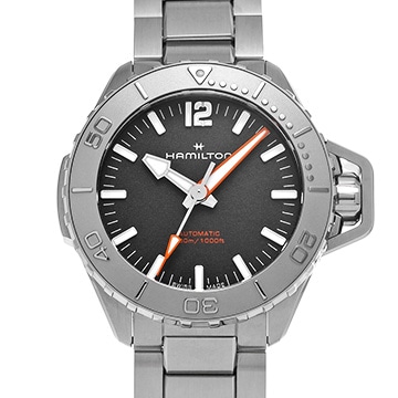 ハミルトン カーキ ネイビー オープンウォーター オート H77485130 ブラック メンズ 時計 【中古】【wristwatch】