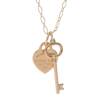 ティファニー リターントゥハート&キー ネックレス ゴールド K18ピンクゴールド PG レディース ジュエリー 【中古】【jewelry】