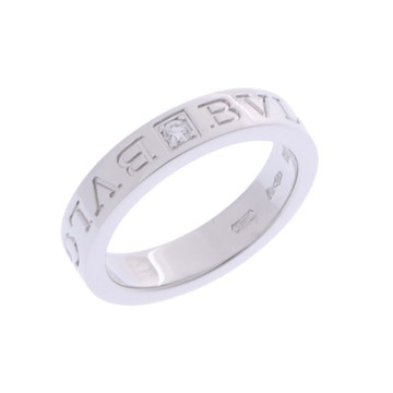 ブルガリ ダブルロゴ リング 1PD ゴールド 339985 K18ホワイトゴールド WG レディース ジュエリー 【中古】【jewelry】