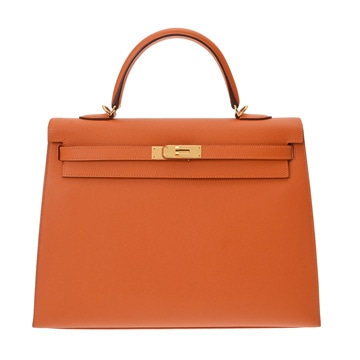 エルメス ケリー 35 外縫い 2WAY オレンジ ヴォーエプソン レディース バッグ 【中古】【bag】