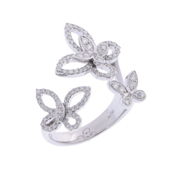 グラフ トリプルバタフライシルエット リング シルバー RGR790 K18ホワイトゴールド WG レディース ジュエリー 【中古】【jewelry】