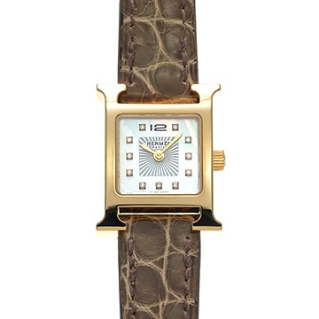 エルメス Hウォッチ HH1.102.291 ホワイトシェル/ダイヤモンド レディース 時計 【中古】【wristwatch】