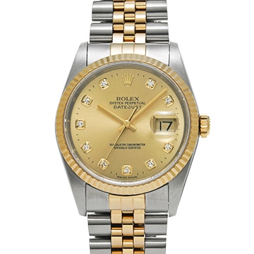 ロレックス デイトジャスト 16233G シャンパン/ダイヤモンド メンズ 時計 【中古】【wristwatch】