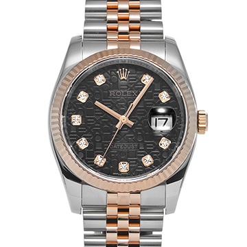 ロレックス デイトジャスト 116231 ブラック/ダイヤモンド メンズ 時計 【中古】【wristwatch】