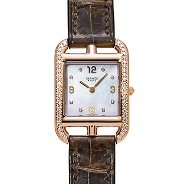 エルメス ケープコッド CC1.274 ホワイトシェル/ダイヤモンド レディース 時計 【中古】【wristwatch】