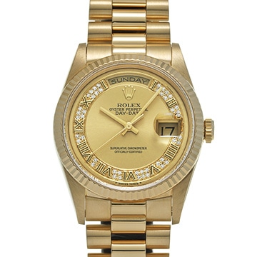 ロレックス デイデイト 18238MR シャンパン/ミリヤードダイヤモンド メンズ 時計 【中古】【wristwatch】