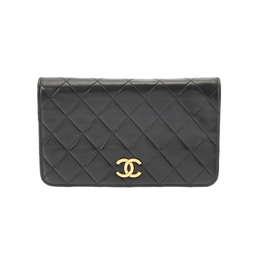 シャネル マトラッセ プッシュロック チェーンショルダー ブラック ラムスキン レディース バッグ 【中古】【bag】