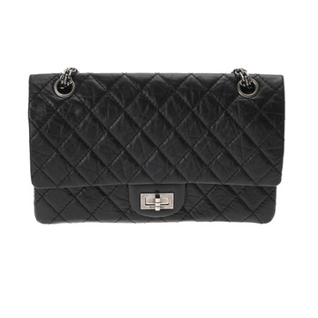 シャネル 2.55 フラップバッグ ブラック  A37586 エイジド カーフスキン レディース バッグ 【中古】【bag】